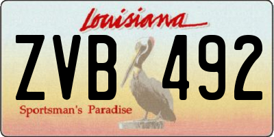 LA license plate ZVB492