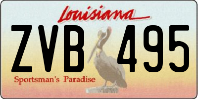 LA license plate ZVB495