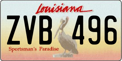 LA license plate ZVB496