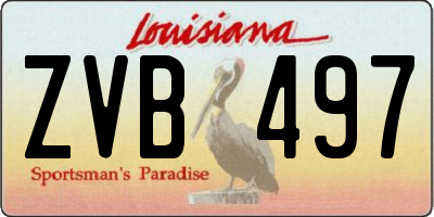 LA license plate ZVB497