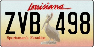 LA license plate ZVB498