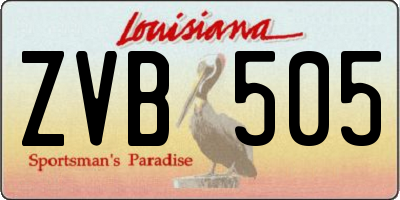 LA license plate ZVB505