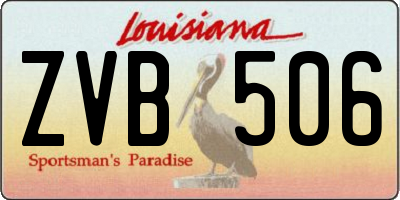 LA license plate ZVB506