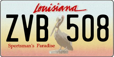 LA license plate ZVB508