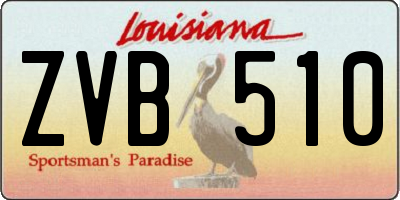 LA license plate ZVB510