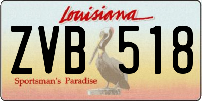 LA license plate ZVB518