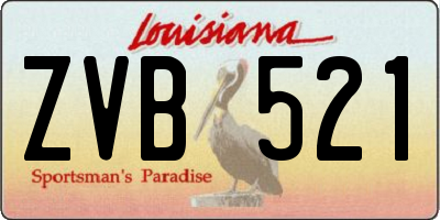 LA license plate ZVB521