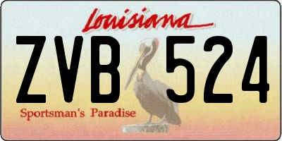 LA license plate ZVB524