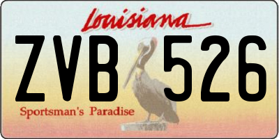 LA license plate ZVB526