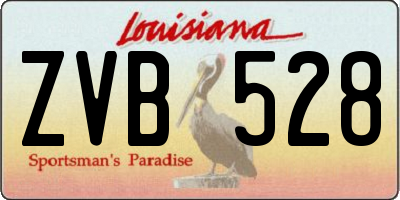 LA license plate ZVB528
