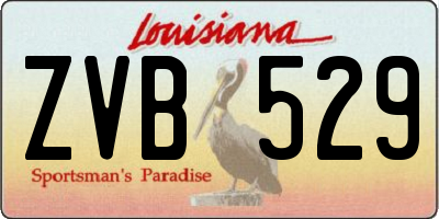 LA license plate ZVB529