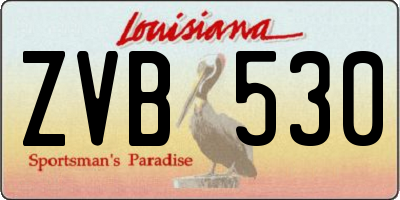 LA license plate ZVB530