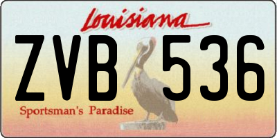 LA license plate ZVB536