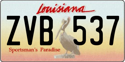LA license plate ZVB537