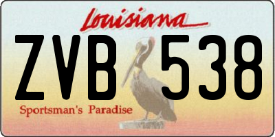 LA license plate ZVB538