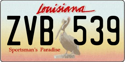 LA license plate ZVB539