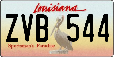 LA license plate ZVB544