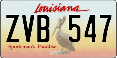 LA license plate ZVB547