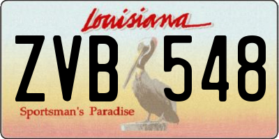 LA license plate ZVB548