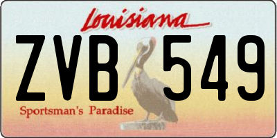 LA license plate ZVB549