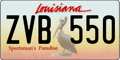 LA license plate ZVB550