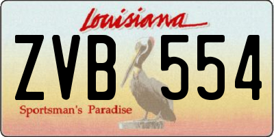 LA license plate ZVB554