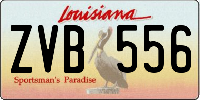 LA license plate ZVB556