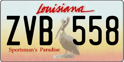 LA license plate ZVB558