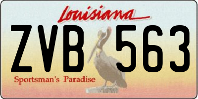 LA license plate ZVB563