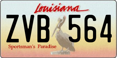 LA license plate ZVB564