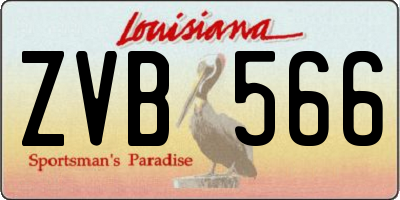 LA license plate ZVB566