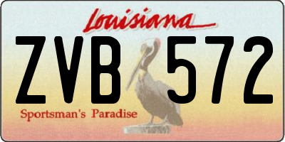 LA license plate ZVB572