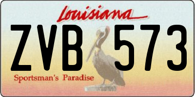 LA license plate ZVB573