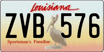 LA license plate ZVB576