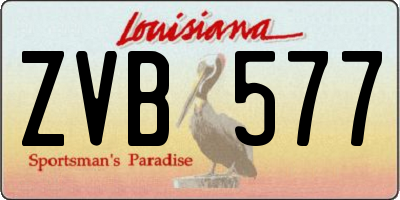 LA license plate ZVB577