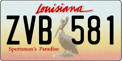 LA license plate ZVB581