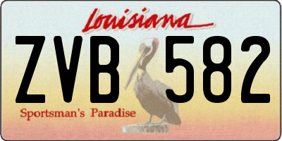 LA license plate ZVB582