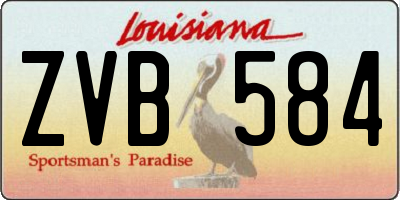 LA license plate ZVB584