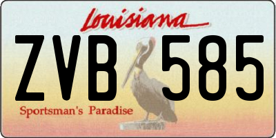 LA license plate ZVB585