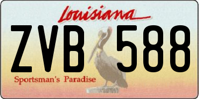 LA license plate ZVB588