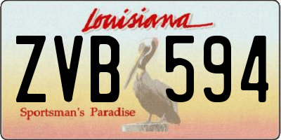 LA license plate ZVB594