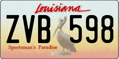 LA license plate ZVB598