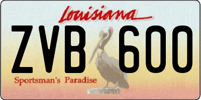 LA license plate ZVB600