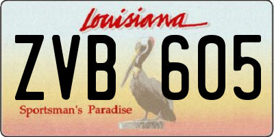 LA license plate ZVB605