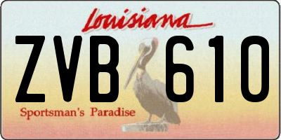 LA license plate ZVB610