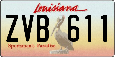 LA license plate ZVB611