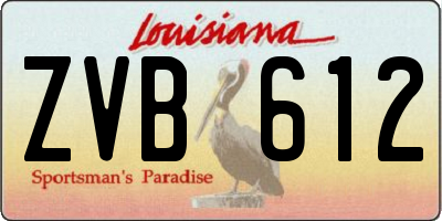 LA license plate ZVB612