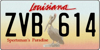 LA license plate ZVB614
