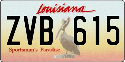 LA license plate ZVB615