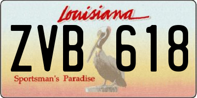 LA license plate ZVB618